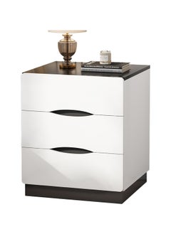 Buy Simple Modern Bedroom Small Bedside Table with 3 Drawers for Storage in Saudi Arabia