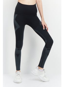 Buy Women Sportswear Fit Textured Leggings, Black Combo in UAE