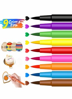 Buy Food Coloring Pens, Edible Markers for Cookies Kids Fine Tip Food Grade Food Gourmet Writers for DIY Decorating Fondant Eggs Baking Painting Drawing 9 Pcs in Saudi Arabia