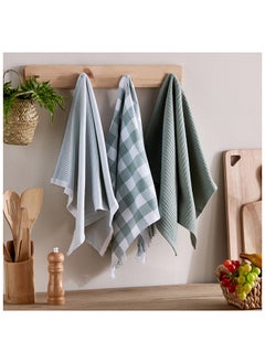 Buy Neva 3-Piece Woven Terry Kitchen Towel Set 40 x 60 cm in UAE