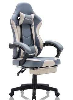 اشتري Gaming Chair, Racing Style Office Chair, Adjustable Lumbar Cushion Swivel Rocker, High Back Ergonomic Computer Desk Chair with Footrest في السعودية