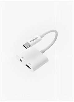 Buy Original Connection Type-C Charger And 3.5Mm Headphone Jack 2 In 1 For Devices That Use A Type-C Charger White Colour. in Saudi Arabia