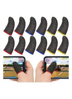 اشتري 30 Pieces Gaming Finger Sleeves Set, Mobile Game Controllers Thumb Covers Anti-Sweat Silver Fiber Finger Protectors Breathable Touchscreen Phone Sleeves Finger Sleeves for Phone Games PUBG في الامارات