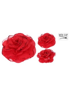 اشتري Homesmiths Xmas Rose On Clip 9Cm Set Of 2 Red Assorted 1 Piece في الامارات