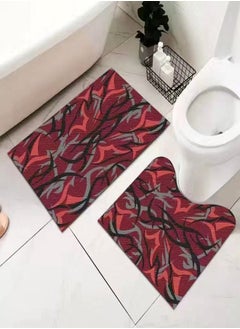 Buy 2 Pieces Modern Style Unique Design Luxury Water Absorbent Non-slip Bath Mat in UAE