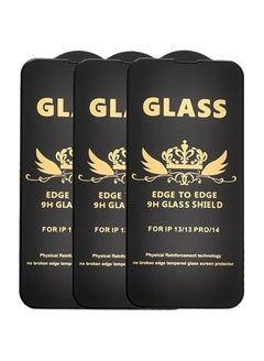 Buy G-Power 9H Tempered Glass Screen Protector Premium With Anti Scratch Layer And High Transparency For Iphone 13 Set Of 3 Pack 6.1" - Black in Egypt