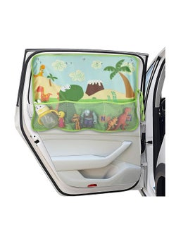 Buy Car Side Window Sunshades,Window Shades for Car Kids, Strong Suction Cup Three-Layer Car Sun Shade for Side Windows, Cartoon Pattern Car Side Window Sun Shade Cover for Heat And UV Rays Protection (Green dinosaur) in Saudi Arabia