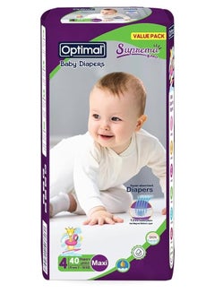 Buy Baby Diaper 4 Maxi 7 18Kg 40 Pcs Transparent in Saudi Arabia