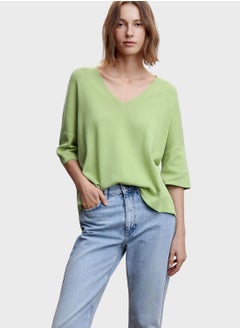 Buy V-Neck Knitted Sweater in Saudi Arabia