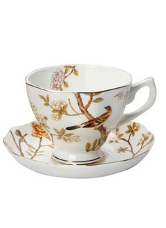 Buy Bone China Ceramic Coffee Cup And Saucer Set in Saudi Arabia