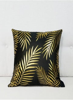 اشتري Cushion Covers Décor Throw Pillow Cover Gold Leaves Printed Decorative Pillow Cushion Cover for Bedroom Sofa Car Home Décor في الامارات