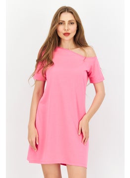 Buy Women Plain Midi Dress, Dark Pink in Saudi Arabia