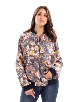 Buy Middle Zipper Patterned Multicolour Summer Sweatshirt in Egypt