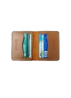 اشتري Ultra-high quality natural leather card wallet elegant handmade stitching في مصر