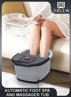 Buy Electric Foot Detox Spa Machine With  Shiatsu Massager 12 Pressure Node Rollers Mini Feet Bath Infrared Soaking Tub Basin Pedicure Bucket For Relieving Fatigue And Body Stress Fatigue in UAE