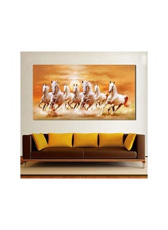 Buy Seven Running White Horse Animals Home Decor Paintings On Canvas Posters And Prints Modern Wall Picture For Living Room in UAE