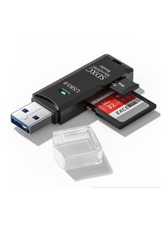 اشتري SD Card Reader Portable USB 3.0 Dual Slot Flash Memory Adapter Hub for TF SD Micro SD SDXC SDHC MMC RS-MMC UHS-I في الامارات
