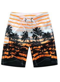 Buy Men's Beach Casual Shorts Swimwear Summer Orange in Saudi Arabia