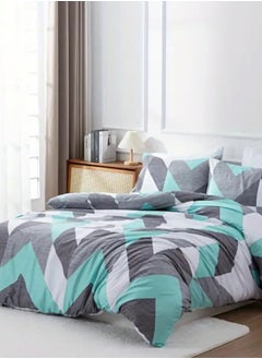 Buy Single Size 4 Piece Geometric Design Duvet Cover Set. in UAE