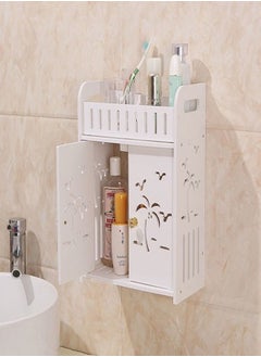 Buy Bathroom Storage Shelf Cabinet Rack White in UAE