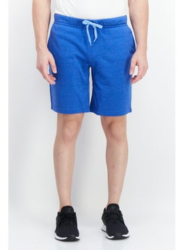 Buy Men Fleece Drawstring Basic Short, Royal Blue in Saudi Arabia