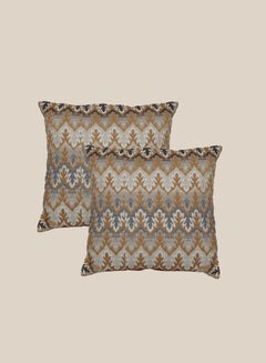 Buy Cushion Cover,45X45 Cm (18X18 inch) 2-Pcs Decorative Throw Pillowcases Without Filler With Beautiful Abstract Art For Sofa Bed Living Room And Couch, Cocoa in Saudi Arabia