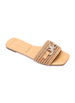 اشتري Braided Strap Slip On Straw Olive Women Slippers في مصر