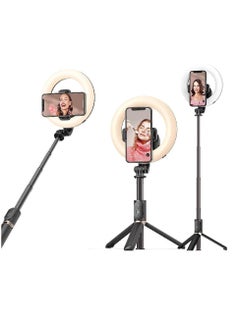 Buy Selfie Ring Light Tripod Bluetooth Selfie Stick,Cell Phone Holder LED Selfie Light Stand for Live Stream Photography in UAE