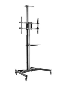 Buy TV Floor Stand with Wheels  Floor TV Trolley for 32 to 75 inches  Height Adjustable Screen Rotation with Steel TV Cart with Wheels for LED and LCD Screen Cable Management in UAE