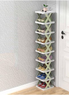 Buy Multi Layer Shoe Rack Organizer, Creative Multi Layer Shoe Rack, Vertical Shoe Rack (9 layer, Green) in UAE