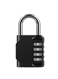 Buy Enhance Security with Black Waterproof Outdoor 4 Digit Combination Padlock for Lockers Fences Toolboxes Doors Chests in Saudi Arabia
