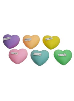 Buy Romantic Heart-Shaped Soy Candle Set: Six Vibrant Colors & Captivating Scents - Perfect Size for Home Decor, Premium Eco-Friendly Soy Wax Candles for Relaxation, Meditation, and Gift Giving in UAE