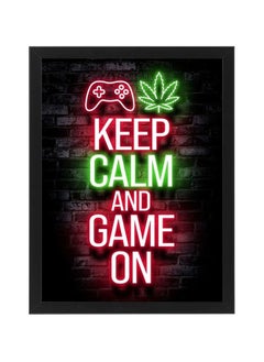 Buy Keep Calm And Game On Neon Wall Art Poster Frame in Egypt