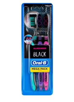 Buy Oral-B All Rounder Black Toothbrushes Set 2+1 Free Medium - Multi Color in Saudi Arabia