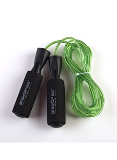 Buy AT0616 Adjustable Steel Wire Jump Rope Foam Handles - Black/Green in Egypt