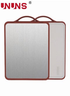 اشتري Double Sided Cutting Board,304 Stainless Steel Cutting Boards for Kitchen with Juice Groove, Dishwasher Safe, Knife friendly, Grinding Area 41*30.5 CM في الامارات