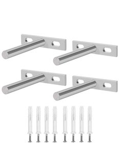 Buy SYOSI 4 Pack Floating Shelf Bracket, 4 Inch 100mm Heavy Duty Hidden Shelf Brackets with 8 Pcs Mounting Screws for Wall Mounted Decoration Cabinet Furniture Shelf Support (Silver) in UAE