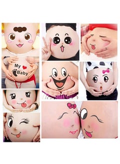Buy 10 Sheets Facial Expressions Pregnancy Baby Bump Belly Stickers Maternity Week Stickers in Saudi Arabia