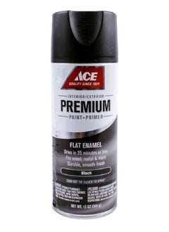 Buy Premium Flat Enamel Spray Paint Black 340 g I17003A07 in Saudi Arabia