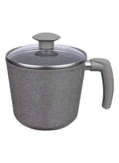 اشتري Top Chef Milk Pot Granite Size 16  Glass Lid Grey في مصر