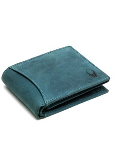 Buy WildHorn Blue Leather Wallet 9 Card Slots 2 Currency 2 Secret Compartments 1 Zipper 3 ID Card Slots in UAE