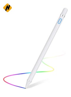 Buy Stylus Pen for Touch Screens Rechargeable 1.5mm Fine Point Active Capacitive Stylus Smart Pencil Digital Compatible iPad and Most Tablet in UAE