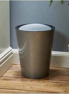 Buy Varmora Waste Bin with Flap Grey 8.5 L in UAE