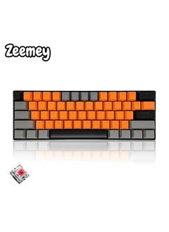 Buy 61 Keys RGB Gaming Keyboard 60% Mini Wired Waterproof With Anti-ghosting Keyboard and Three-color Keycaps With Red Switch for Gamers(Orange,dark gray and black) in Saudi Arabia