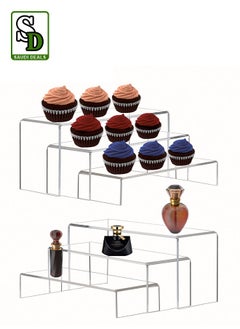 Buy 6 Piece Acrylic Display Risers, Elevate Your Style and Organization, Sleek and Versatile Home Decor and Storage Solution for Dressing Table and Kitchen Serving in Saudi Arabia