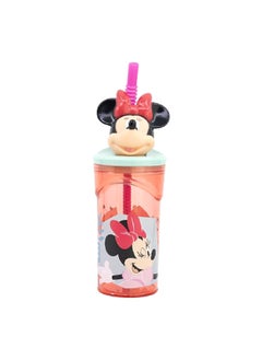 Buy 3D Figurine BPA-Free Plastic Minnie Mouse Tumbler with Straw Multicolour 360 ml in Saudi Arabia