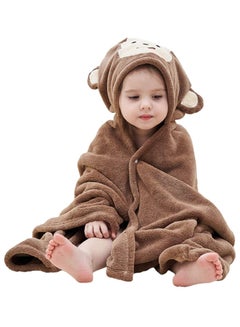 Buy Baby Hooded Bath Towel Soft Absorbent Coral Velvet Wearable Blanket Bathrobe Swimming Shower Towel for Boys Girls in Saudi Arabia