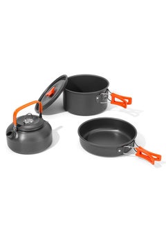 Buy 3pcs Camping Cookware Kit, Frying Pan, Cooking Pan, Kettle，Camping Cooking Set for Camping, Outdoor Cooking and Picnic in Saudi Arabia