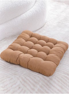 Buy Solid Color Cushion Living Room Dining Room Solid Color Chair Cushions Thicken Tufted Seat Cushion Comfortable Floor Cushion Outdoor Garden Patio Cushions(Coffee) in Saudi Arabia