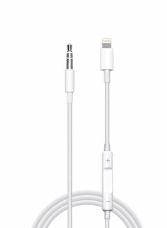 Buy Lightning to 3.5mm Aux Audio Headphone Wire Control Adapter Audio Cable for iPhone 8 Pin Port Devices 100cm in UAE